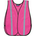 S102 Aware Wear Non-ANSI Tricot Hi-Viz Pink Vest w/ Reflective Tape